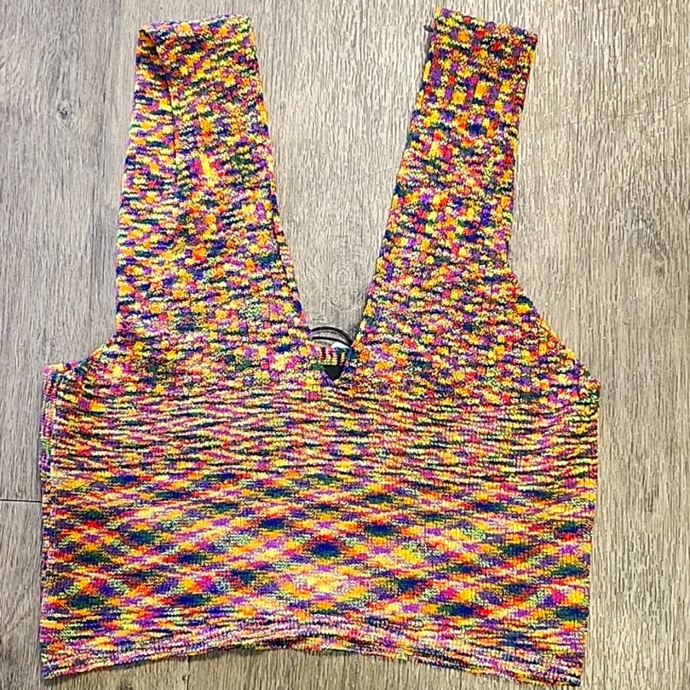 Cider Multicolor Knit Crop Top
